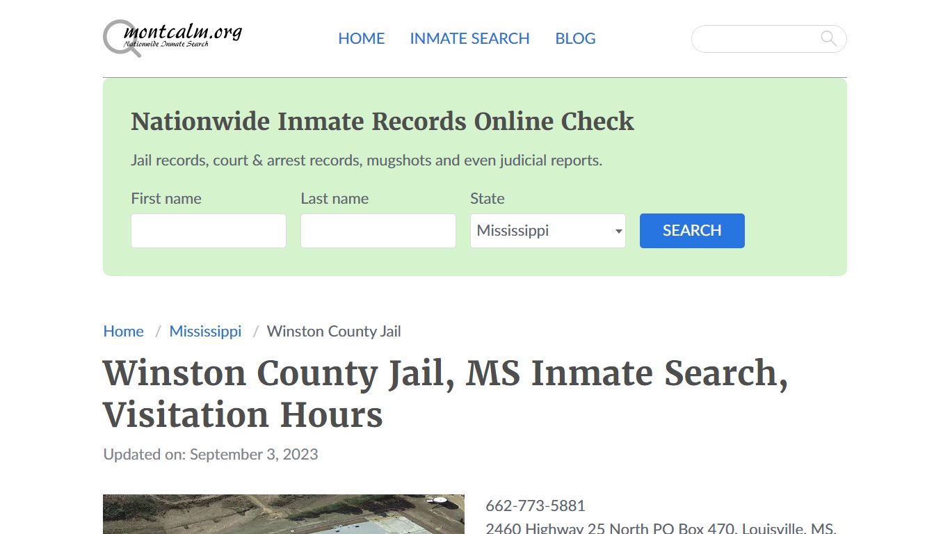 Winston County Jail, MS Inmate Search, Visitation Hours